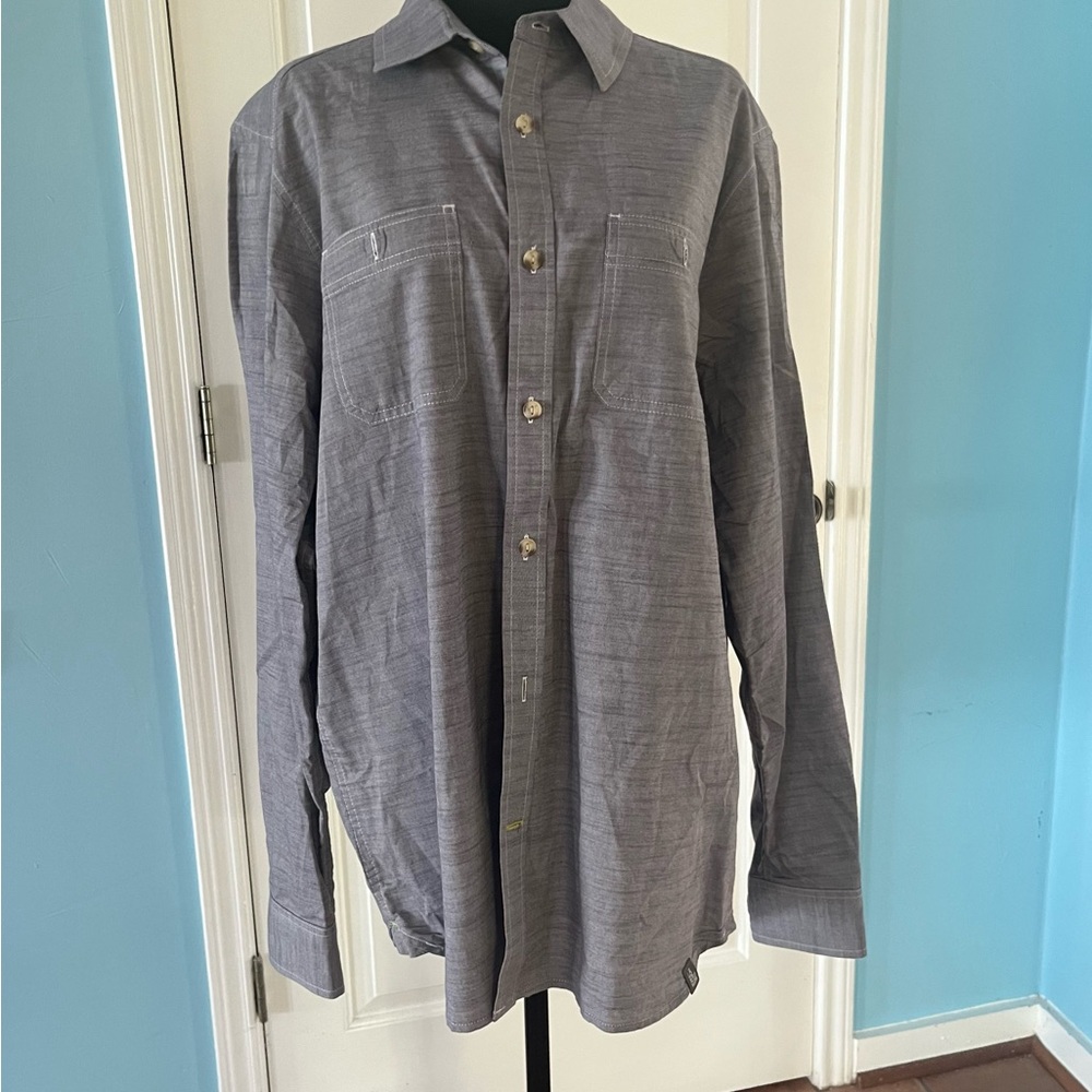 The North Face Static Gray Long Sleeve Button Down Shirt Men's Size Large